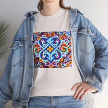 Load image into Gallery viewer, Tibetan Flower Pattern Printing T-shirt Unisex Heavy Cotton Tee
