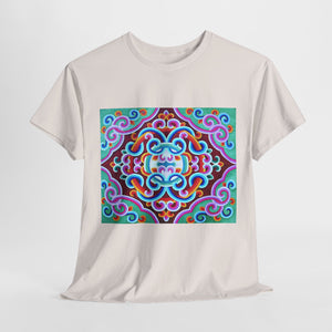 Tibetan Vintage Pattern printing T-shirt Unisex Heavy Cotton Tee