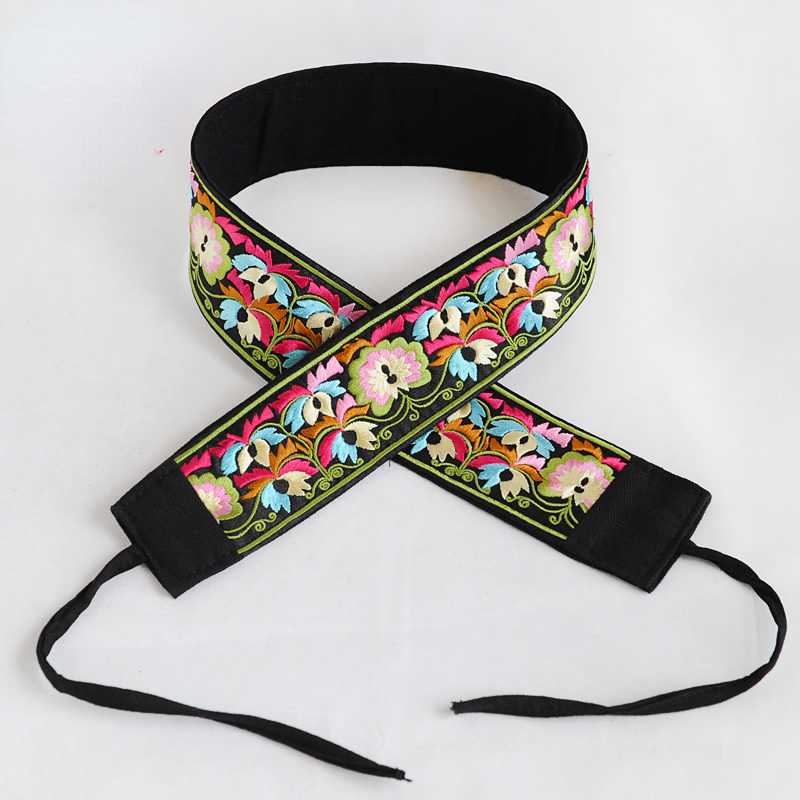 Colorful Embroidery, Wide Waistband, Women's Decorative Ethnic Style Clothing, Dress, Women's Waist, Versatile Slim Fitting Belt