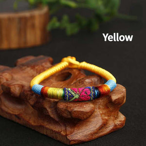 New Featured Handwoven Bracelet with Ethnic Style Embroidery Colorful Thread Bracelet for Men and Women