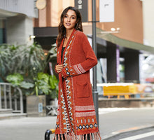 Load image into Gallery viewer, Ethnic Style Cardigan Sweater Women Retro Fringed Blouse Bohemian Style Knitted Sweater Cardigan Jacket
