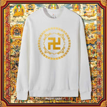 Load image into Gallery viewer, Buddha Heart Print 10,000 Characters Buddha Auspicious Cotton Sweatshirt for Men and Women New Buddhist Culture Pullover Long-sleeved Tops
