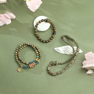 Potala Palace Green Sandalwood Bracelet Women's Buddha Beads Rosary Plate Play Wooden Unpopular Bracelet Men Women