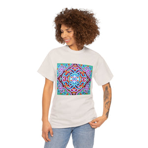 Tibetan Vintage Pattern printing T-shirt Unisex Heavy Cotton Tee