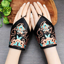 Load image into Gallery viewer, Wrist Half Finger Gloves Spring and Autumn Retro Fingerless National Style Embroidery Decorative Literary Wrist Cover
