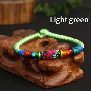 New Featured Handwoven Bracelet with Ethnic Style Embroidery Colorful Thread Bracelet for Men and Women