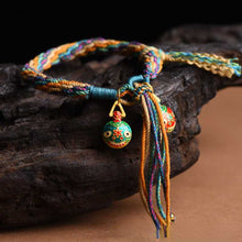 Load image into Gallery viewer, Handwoven Tibetan Style Cotton Rope Reincarnation Jewelry Bracelet Swallowing Gold Beast Hand Rope Bracelet
