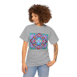 Tibetan Vintage Pattern printing T-shirt Unisex Heavy Cotton Tee