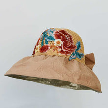 Load image into Gallery viewer, Embroidered Sun Hat Female Summer UV-proof Shell Shading Empty Top Cover Face Sun Hat
