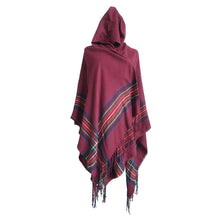 Load image into Gallery viewer, Ethnic Style Cape Shawl Women&#39;s Cape with Hat Thickened Warm Tibetan Scarf Cape Jacket
