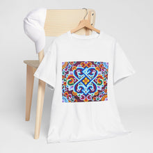 Load image into Gallery viewer, Tibetan Flower Pattern Printing T-shirt Unisex Heavy Cotton Tee
