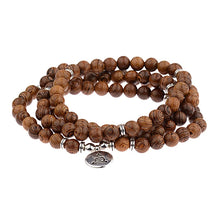 Load image into Gallery viewer, Multilayer Wood Beads Buddha Lotus OM Bracelet Tibetan Buddhist Mala Charm Rosary Bracelet Yoga Wooden For Women Men Jewelry
