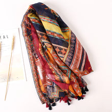 Load image into Gallery viewer, Cotton Scarf Women Large Shawls Pashmina Muslim Hijab Foulard Design Print Lady Beach Stole Head Scarves
