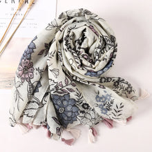 Load image into Gallery viewer, Cotton Scarf Women Large Shawls Pashmina Muslim Hijab Foulard Design Print Lady Beach Stole Head Scarves
