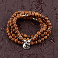 Load image into Gallery viewer, Multilayer Wood Beads Buddha Lotus OM Bracelet Tibetan Buddhist Mala Charm Rosary Bracelet Yoga Wooden For Women Men Jewelry
