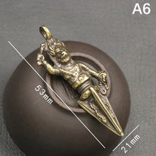 Load image into Gallery viewer, Handcraft Pendant Vintage Solid Religious Pestle Prayer Pendants Nepal Tibetan Handcraft Buddhist Vajra Pestle Copper Crafts
