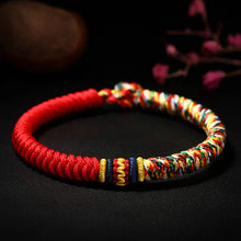 Load image into Gallery viewer, Handmade Tibetan Bracelet Colorful Thread Good Lucky Charm Rope Bracelet &amp; Bangles For Women Men Knots Red Thread Bracelets
