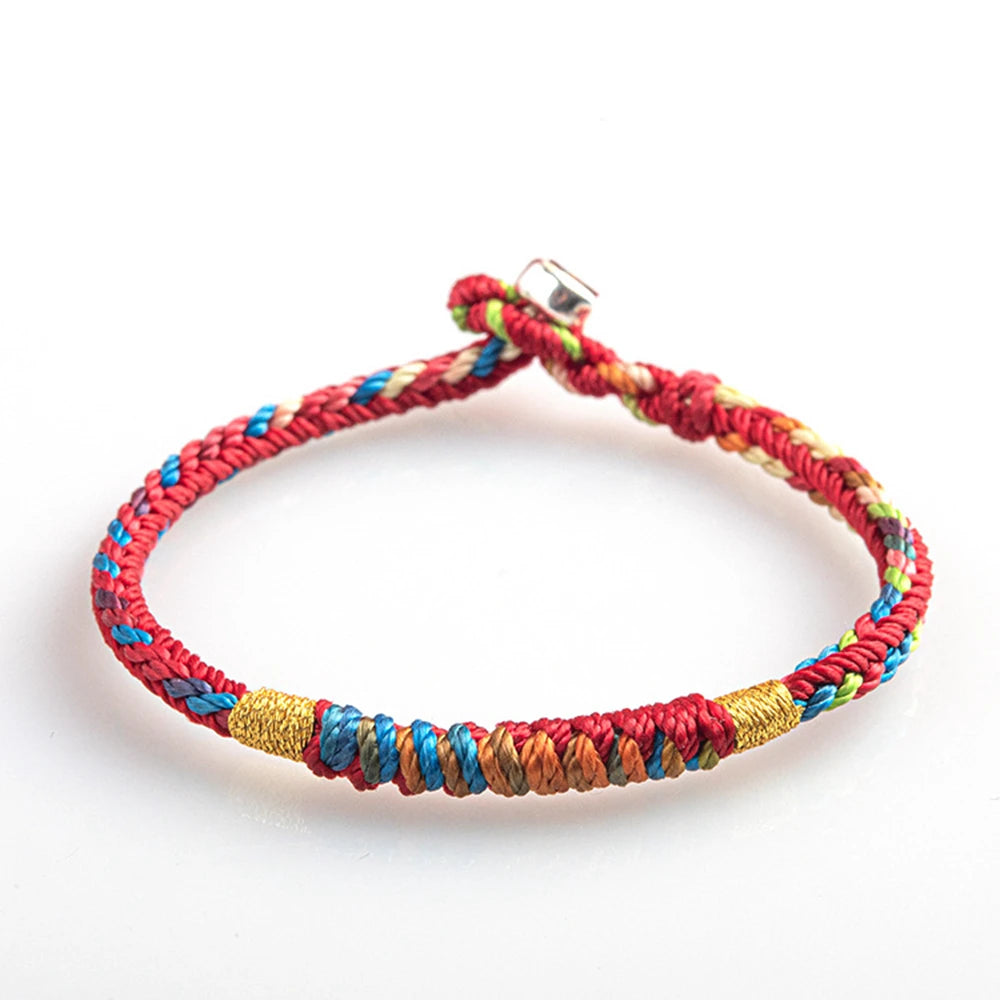 Handmade Tibetan Bracelet Colorful Thread Good Lucky Charm Rope Bracelet & Bangles For Women Men Knots Red Thread Bracelets