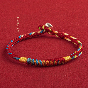 Handmade Tibetan Bracelet Colorful Thread Good Lucky Charm Rope Bracelet & Bangles For Women Men Knots Red Thread Bracelets