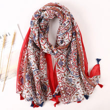 Load image into Gallery viewer, Cotton Scarf Women Large Shawls Pashmina Muslim Hijab Foulard Design Print Lady Beach Stole Head Scarves
