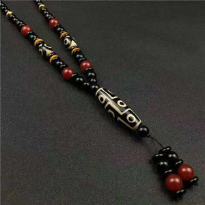 Healing Jewelry Natural Tibetan Dzi Agates Pendant Necklace Nine Eyes Guanyin Ruyi Dragon Agat Stone Necklace for Women Men