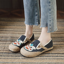 Load image into Gallery viewer, Embroidered Shoes Linen Shoes, Shallow Single Shoes, Craft Sewing Thread Tiger Head Lion Shoes
