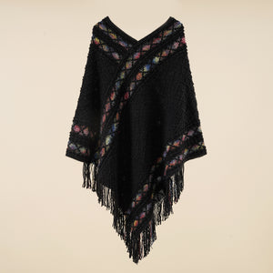 Spring and Autumn New Loose Pullover Knitted Shawl Ethnic Style Pullover Cape