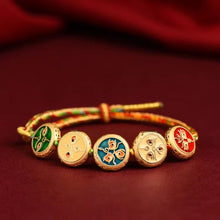 Load image into Gallery viewer, Tibetan Weaving Five-way God of Wealth Bracelet, Pure Hand-woven Cotton Thread Bracelet
