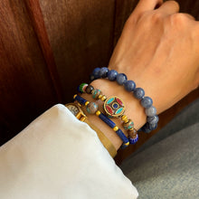 Load image into Gallery viewer, Original Tibetan Handmade Braided Rope Natural Lapis Lazuli Blue Nepalese Bracelet
