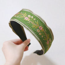 Load image into Gallery viewer, Ethnic Style Embroidery Headband, Retro Hair Accessories, Knotted in The Middle, Wide Edge Headband
