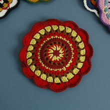 Load image into Gallery viewer, Non-slip Hand-woven Exquisite Large Coaster Sweet Wool Crocheted Vase Mat New Handmade Knitted Flower
