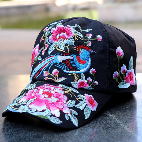 Ethnic Style Embroidered Baseball Hat Spring/Summer Travel Sun Hat Half Top Sun Hat