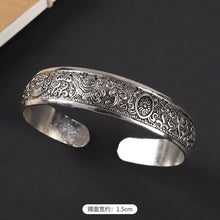 Load image into Gallery viewer, Handmade Miao Silver Old Bracelet Female Ethnic Style Retro Court Chinese Sculpture Ancient Silver Bracelet Personality Exotic Bracelet
