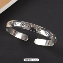 Load image into Gallery viewer, Handmade Miao Silver Old Bracelet Female Ethnic Style Retro Court Chinese Sculpture Ancient Silver Bracelet Personality Exotic Bracelet
