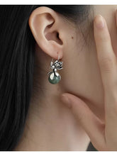 Load image into Gallery viewer, S925 Silver Good Things Lianlian Round Bead Earrings Women's Niche Design Sense Ethnic Style Lotus Anti-Allergy Earrings
