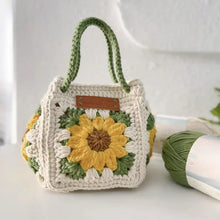 Load image into Gallery viewer, Grid Small Square Bag Wool Knitting Bag
