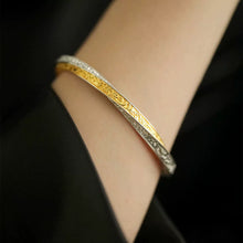 Load image into Gallery viewer, 925 Silver Retro New Color Matching Tang Grass Pattern Mobius Bracelet Ethnic Style Female Niche Design High Sense
