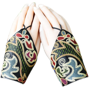 Wrist Half Finger Gloves Spring and Autumn Retro Fingerless National Style Embroidery Decorative Literary Wrist Cover