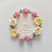 Load image into Gallery viewer, Hand-crocheted Coaster Finished Product, Flower Wool, Flower Insulation Pad
