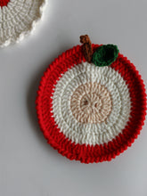 Load image into Gallery viewer, Hand-crocheted Christmas Coaster Wool Love Apple Coaster Christmas Gift
