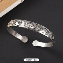 Load image into Gallery viewer, Handmade Miao Silver Old Bracelet Female Ethnic Style Retro Court Chinese Sculpture Ancient Silver Bracelet Personality Exotic Bracelet
