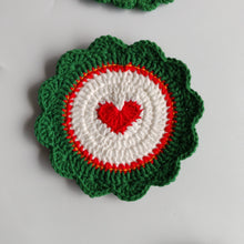 Load image into Gallery viewer, Hand-crocheted Christmas Coaster Wool Love Apple Coaster Christmas Gift
