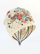 Load image into Gallery viewer, Ethnic Style Phoenix Embroidery Women's Headscarf Cover White Autumn Hat Hollow Knitting Heap Headscarf Woven Hat
