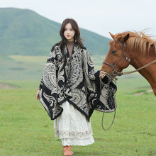 Load image into Gallery viewer, Nepal Cashew Flower Shawl Ethnic Style Scarf Cape Female Thickened Warm Cape

