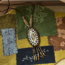 Load image into Gallery viewer, New Tibetan Ethnic Style Retro Old Ceramic Niche Design Art Necklace Sweater Chain
