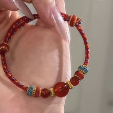 Load image into Gallery viewer, Red Agate Hand Braided Rope Jade Bracelet Red Rope Gift Auspicious Agate Hand Rope
