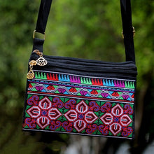 Load image into Gallery viewer, New Ethnic Style Cross Stitch Wallet Double Pull Crossbody Bag One Shoulder Embroidery Bag
