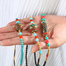 Load image into Gallery viewer, Retro Tibetan Nepalese Bead Necklace Ethnic Style Woven Collar Chain
