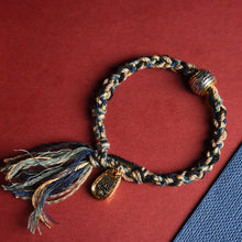 Load image into Gallery viewer, Tibetan dirty rope hand-rubbed cotton bracelet finished hand-woven Tibetan Zakiram hand rope

