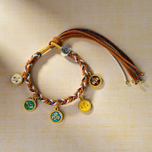 Load image into Gallery viewer, New Tibetan Five-way God of Wealth Hand Rope Handwoven Bracelet Rope Thangka God of Wealth Green Tara Zakiram Bracelet
